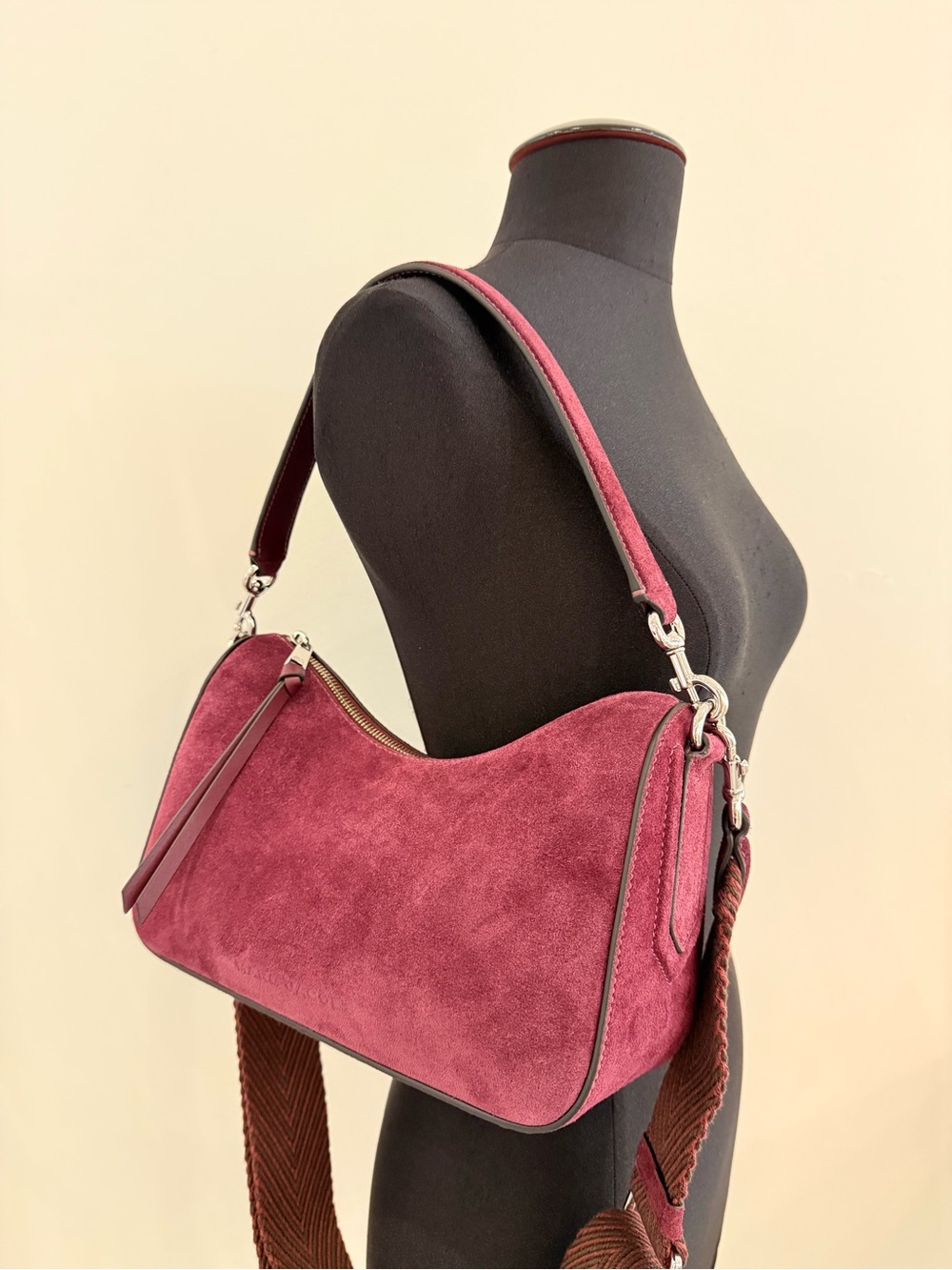 NWT Marc Jacobs suede convertible drifter bag - dark plum